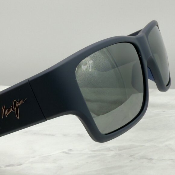Maui Jim Kaolu MJ0641S-003 Square Sunglasses Blue Wrap Polarized Grey Lens Sport - Picture 9 of 9